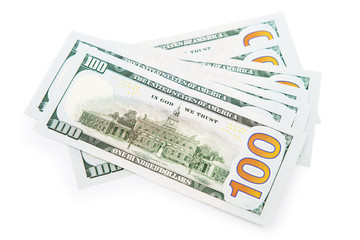 dollars on white background