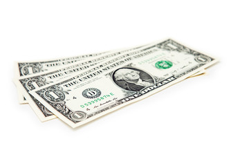 dollars on white background