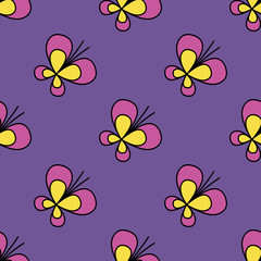 Fototapeta na wymiar Seamless butterfly pattern. Vector illustration