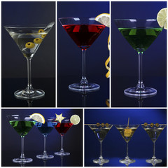 Collage of different cocktails