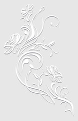 Stylized blooming cherry. Ornamental element