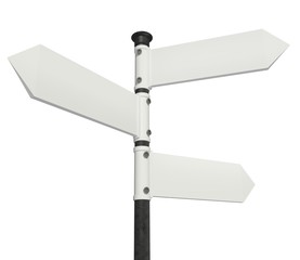 Obraz premium Road Sign. 3D. Blank signpost