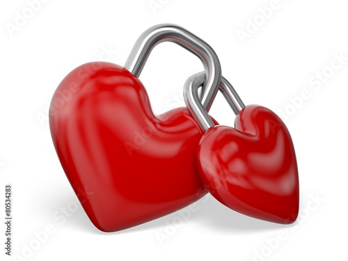 Heart Shape 3d Two Loving Hearts Together Forever Stock Photo And