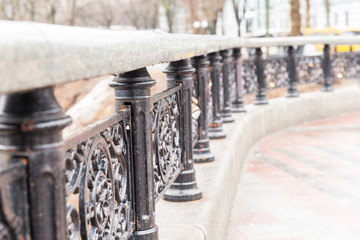 Ornate wrought iron railings