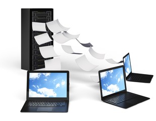 Data. 3D. Computer Data Center