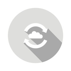 Icono intercambio nube gris botón sombra