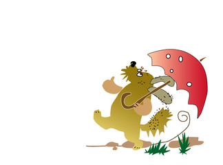 Dog with an umbrella