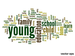 Vector conceptual  education word cloud