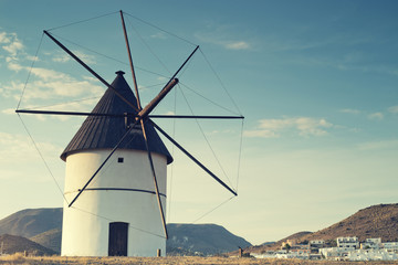 Fototapeta na wymiar windmill Almeria province,Andalusia Spain