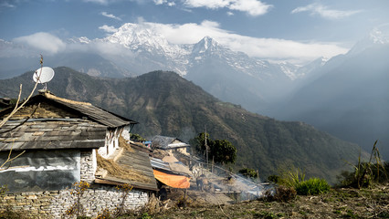 nepali huts in mountains