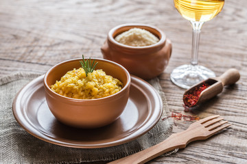 Risotto with saffron and parmesan