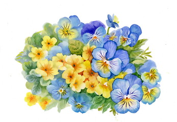Fototapeta na wymiar Bouquet of colorful wildflowers