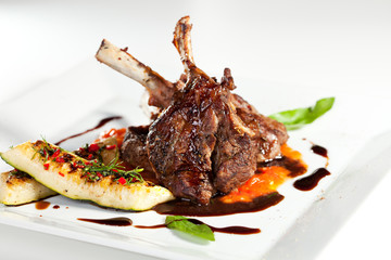 Lamb Chops and Vegetables