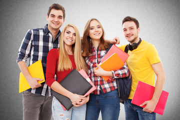 Group of cheerful students