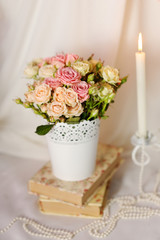 roses in a decorative pot