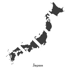 Black map of Japan for your design