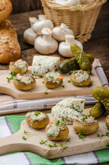 Mushrooms stuffed with cheese
