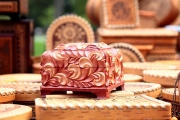 vintage wooden casket