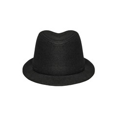 Black elegant hat on a white background