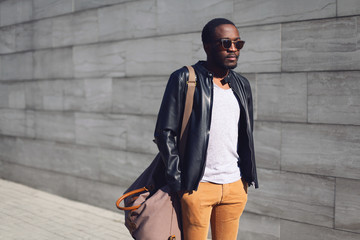 Street fashion concept - stylish handsome african man