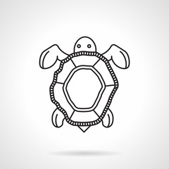 Black line vector icon for turtle