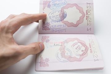 Inside of Iranian Passport with Departure/Arrival Stamps