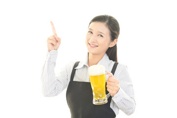 笑顔のウェイトレス