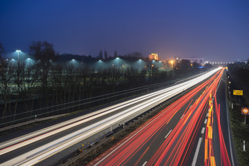 Fototapeta na wymiar EXPO highway at night. Hannover. Germany.