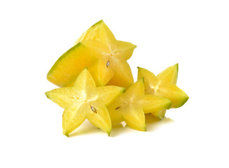 Fototapeta premium ripe star fruit on white background