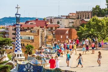 Fotobehang Barcelona Park Güell in Barcelona, Spanje  © Sergii Figurnyi