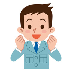 やる気の若い男性　作業着