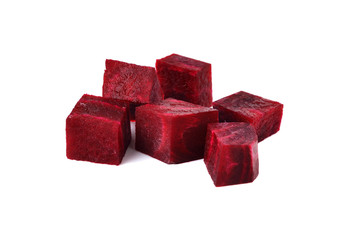 portion cut Beetroot on white background