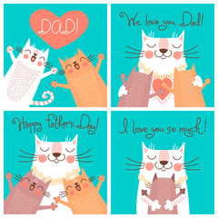 Sweet cards for Fathers Day with cats.
