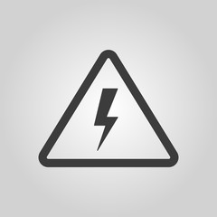 The lightning icon. Danger symbol. Flat