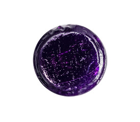 Macro lilac medical pill tablet sugar candy from a sore throat