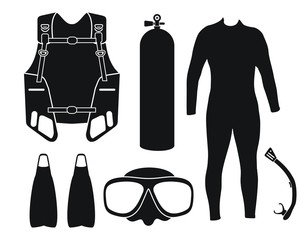 diving equipment - silhouette