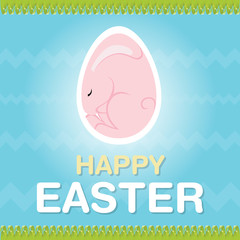 Happy easter cards illustration with easter bunny eggs