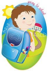 Boy going to school
