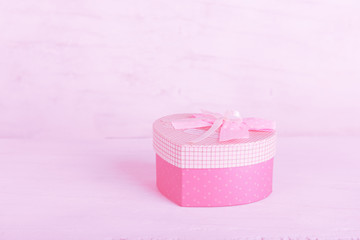 Gift boxes on grunge  wood background with retro filter effect