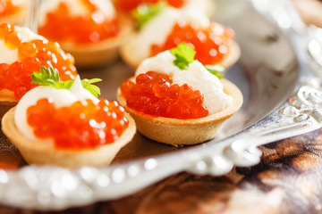 canape with caviar