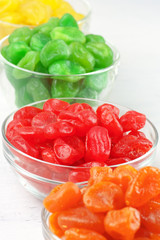 Colorful candied fruits