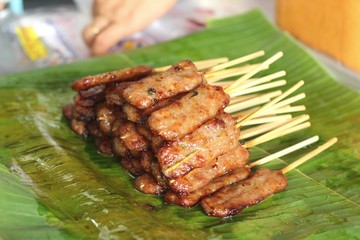 Bar-B-Q or BBQ grill of meat
