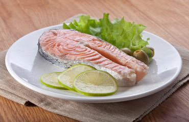 Steamed salmon