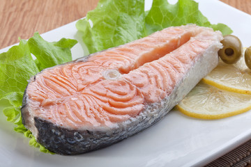 Steamed salmon