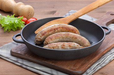 Fried sausages