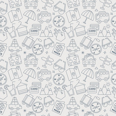 Travel line icon pattern set