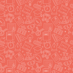 School line icon pattern set