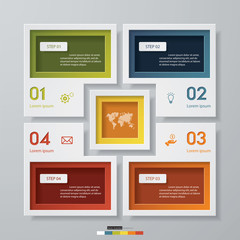 4 steps chart template/graphic or website layout.