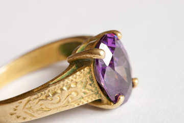 Old ring with blue gem (stone)