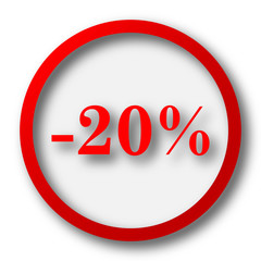 20 percent discount icon